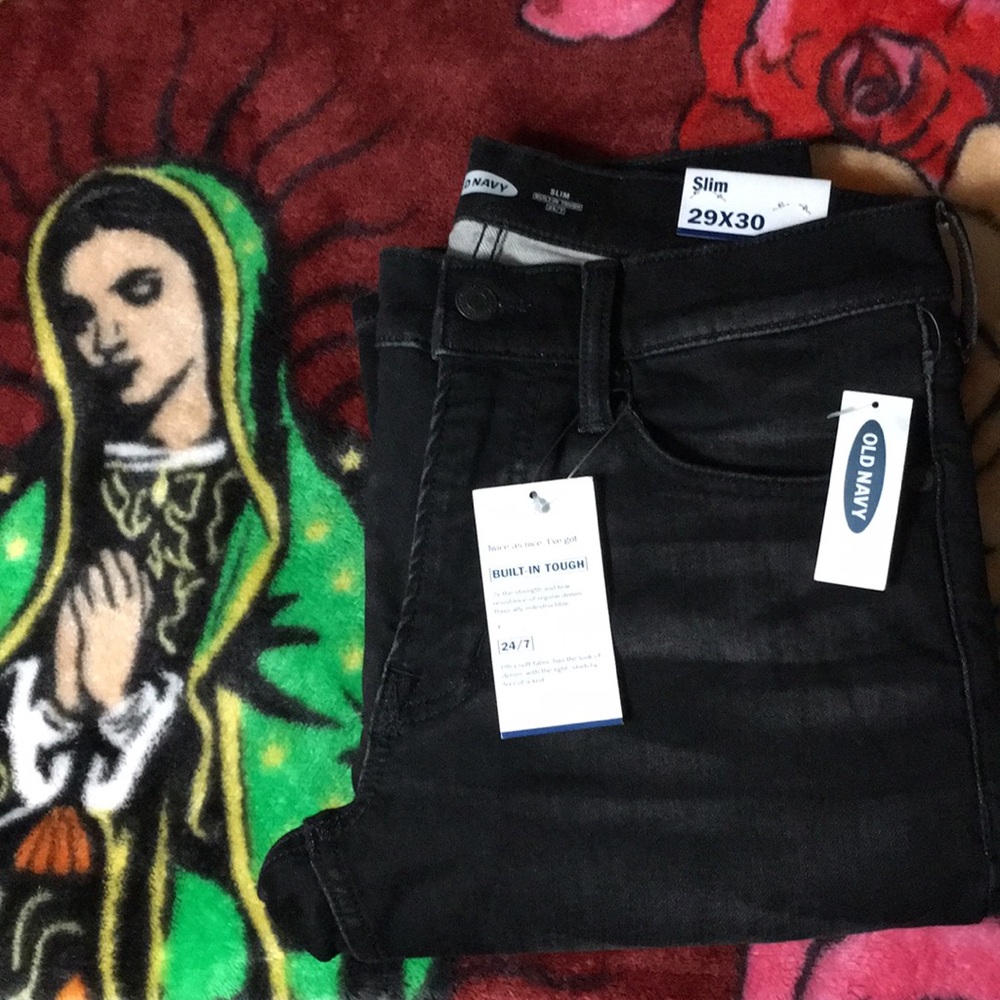 Men’s New Black Jeans 29X30 Slim Fit , Old Navy